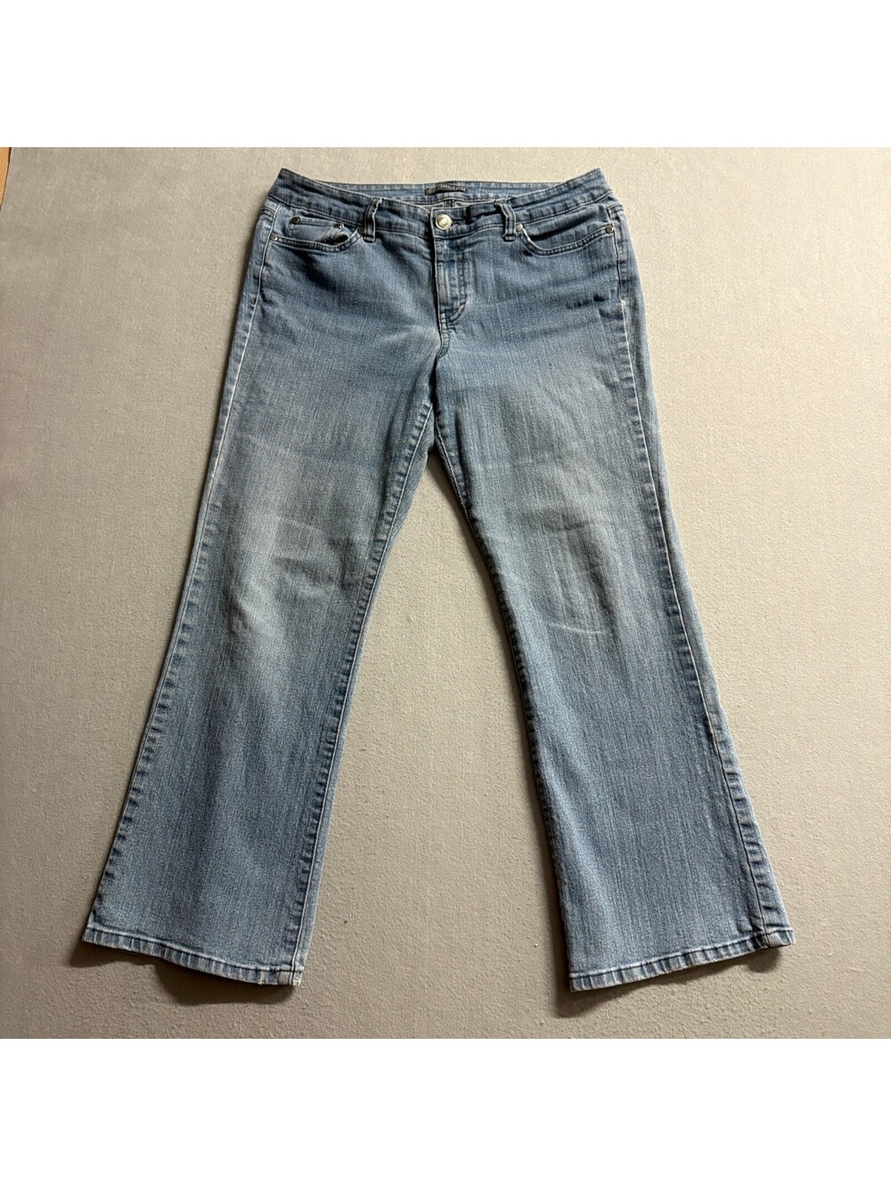 Covington Petite Bootcut Jeans Womens 12P Blue Denim Stretch Medium Wash